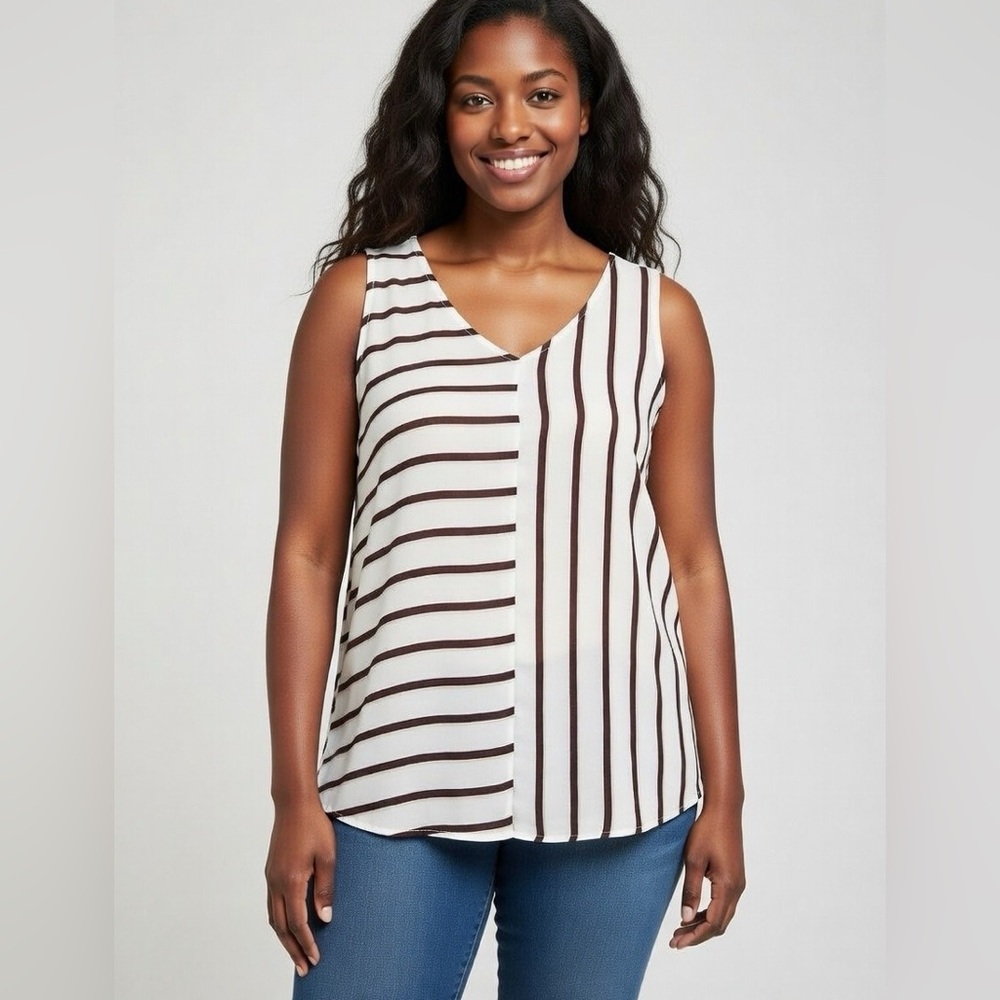 Maurice's Striped Sleeveless Top sz L
